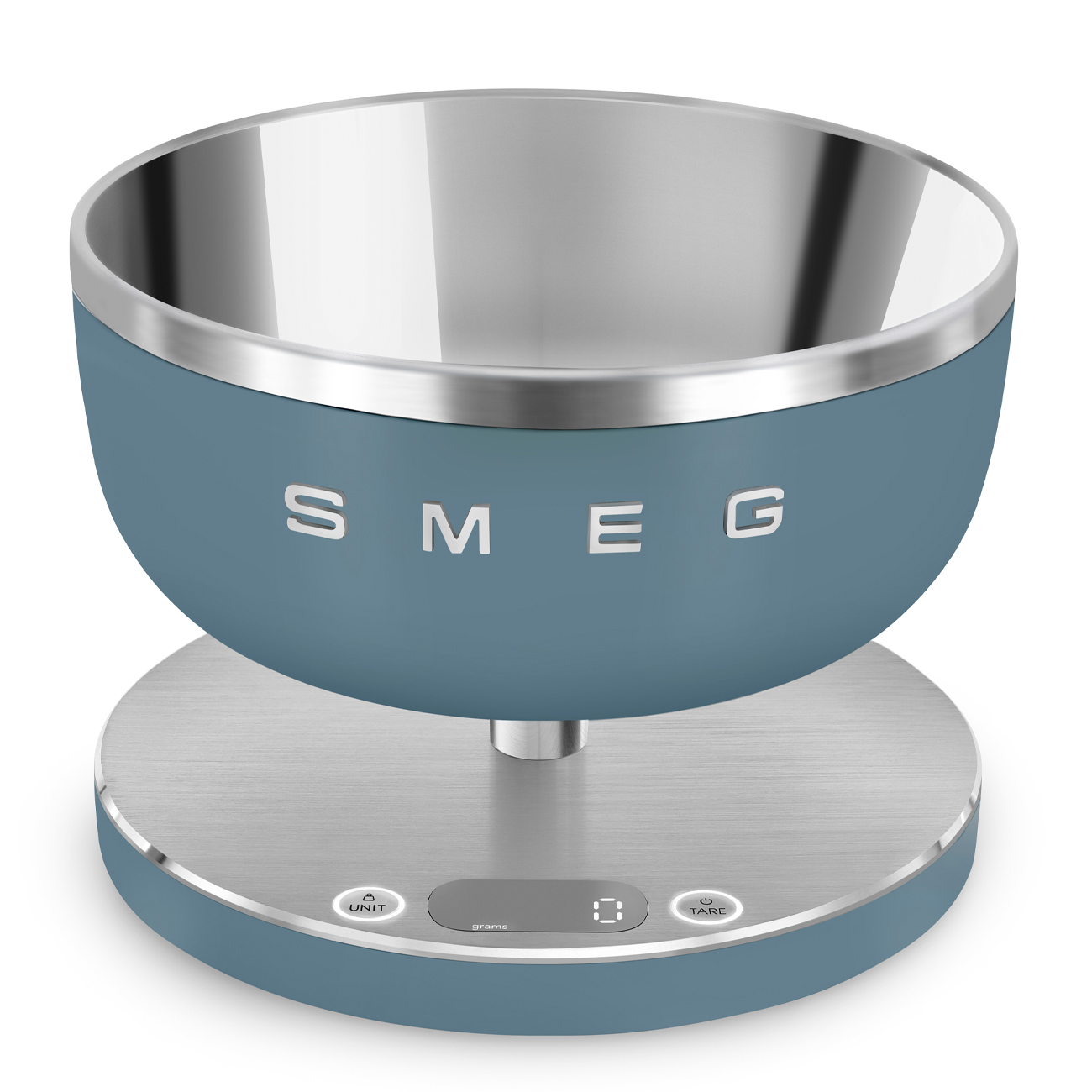 ترازو دیجیتال آشپزخانه اسمگ ایتالیا Smeg KSC01SBMWW طراحی ریترو دهه 50 و تنظیم تارا آبی